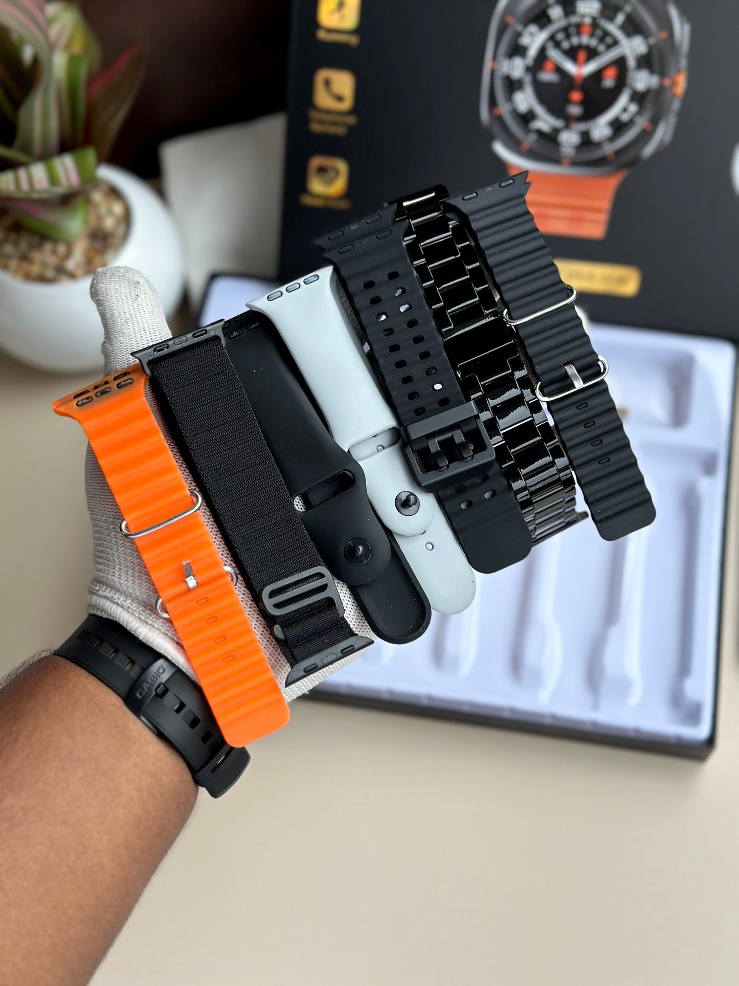 First Time In India, Watch Ultra 7 In 1 Combo Gift Pack With On/Off Logo | 7 High Quality Straps